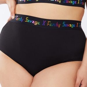 Fenty x Savage 1X NWT Boyshort Black Rainbow Foil